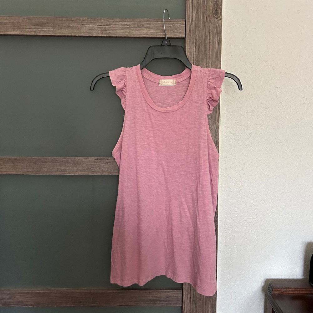 Altar'd State | Pink Ruffle Racerback Tank- Size XS - Picture 2 of 6